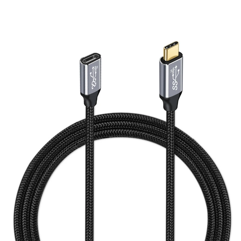 Q39D PD 100W USB C Extension Cable Type C3.1 Gen 2 Male to Female Extender Data Cord for Cellphone Laptop