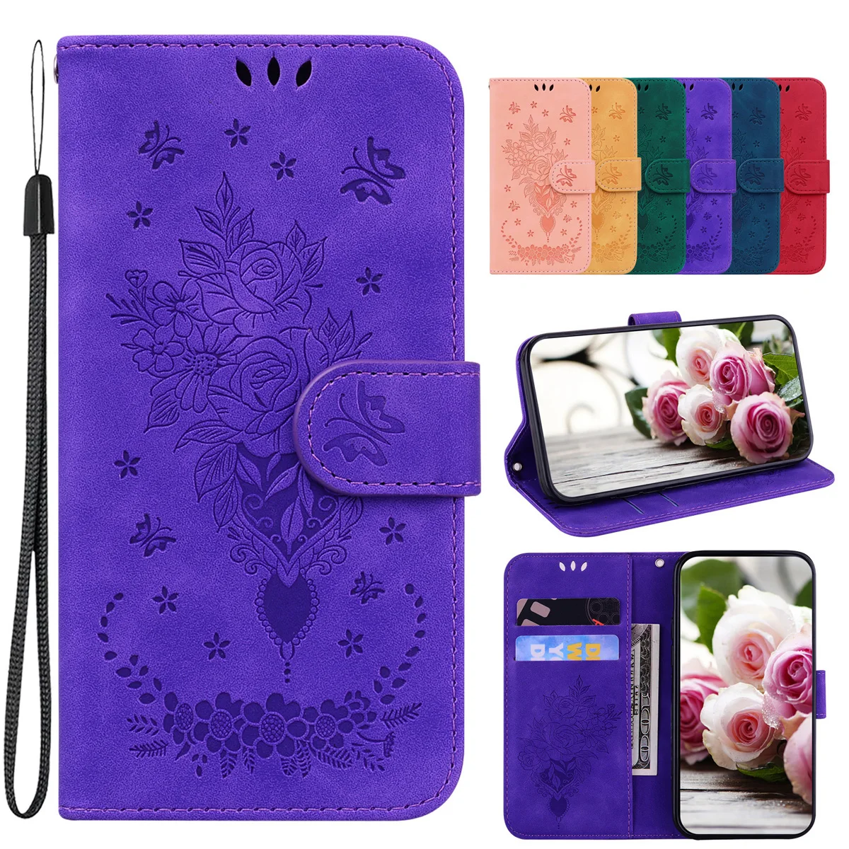 

Sunjolly Phone Cover for Samsung Galaxy A03 Core M52 A13 F52 5G F22 M32 4G A22 Xcover 5 Flip Wallet PU Leather Phone Case coque