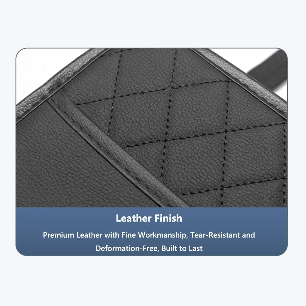 ユニバーサルフィット多機能カーシートオーガナイザーぶら下げポケットレザー後部座席収納ラック耐久性のある省スペース収納袋