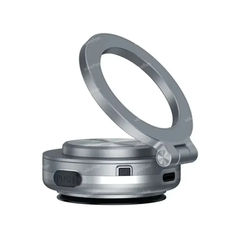 360 Rotation Car Phone Stand Vacuum Magnetic Suction Cup Holder For Magsafe iPhone 16 15 14 13 12 Electric Vacuum Folding Swivel image 6