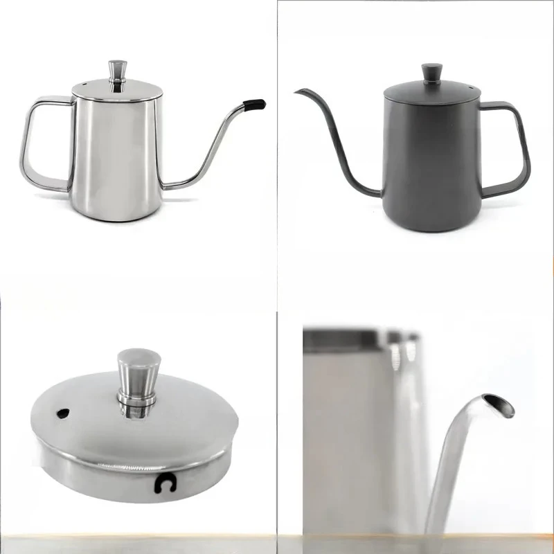 304 Stainless Steel Gooseneck Coffee Pour Over Kettle Fine Spout Hand Drip Teapot for Brewing