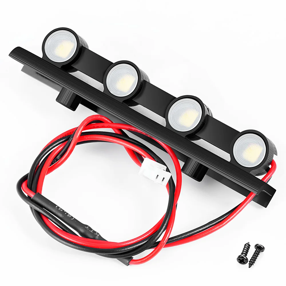 TRINOOD Simulation Roof Light Spotlight Front Bumper Headlight Taillight LED Lights for 1/18 RC Car TRX-4M K10 Parts