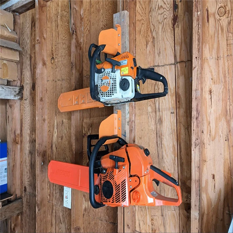 B08B-Chainsaw Hanger Holder Heavy-Duty Steel Garage Organizer For Chainsaws Vertical Or Horizontal Mounting Space-Saving Storage