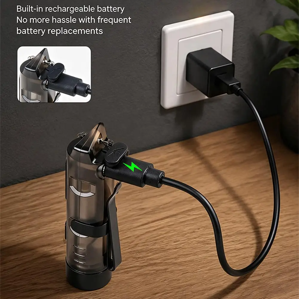 Mini Keychain Flashlight Type-C Fast Charging IP66 Waterproof Torch Lamp With Magnet Multifunction Warning Camping Flashlight