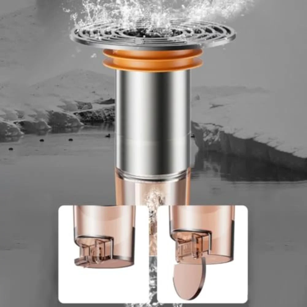 Stainless Steel Extension Pipe For Bathroom Drain Outlet Multi Layer Seal And Large Filter To Prevent Clogs And Sewer