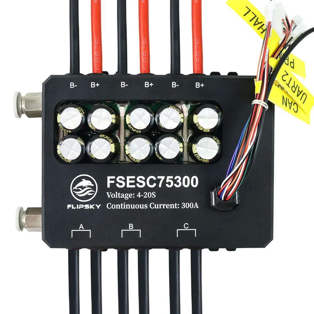 VoltSFlipsky Fsesc 75300 84v High Current 350a Esc Base On Vesc With Aluminum Water Cooling Enclosure For E-foil Fighting Robot