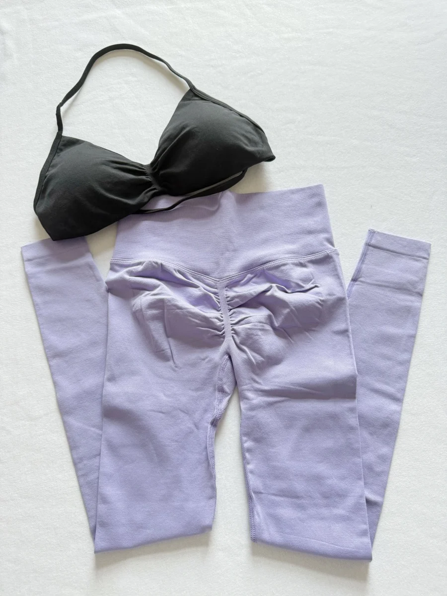 

2025 Summer High-quality Sports Brand Fashion Trend Women's Clothing Unmarked Yoga Pilates Breathable Trousers Set