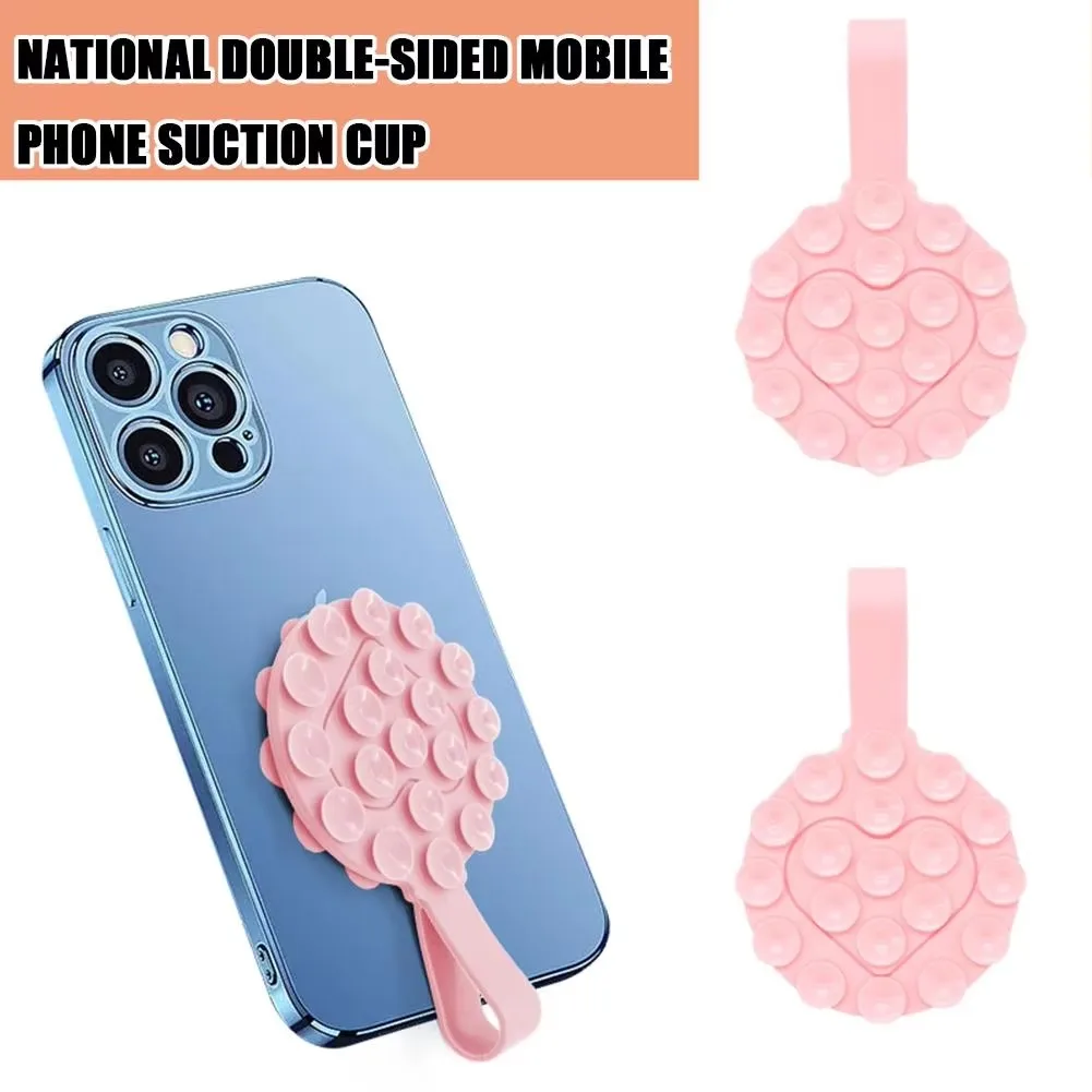 Support adhésif double face en silicone pour fixation de téléphone portable – Ventouse en caoutchouc de silicone pour fixation sécurisée