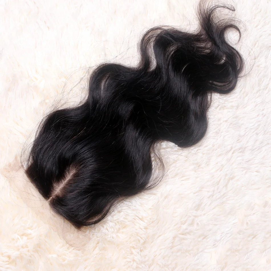 4*4 Silk Base Closure Body Wave Brazilian Remy Hair Free/ Middle/Three Part Silk Top Closure Pre Plucked Silk Lace Closure