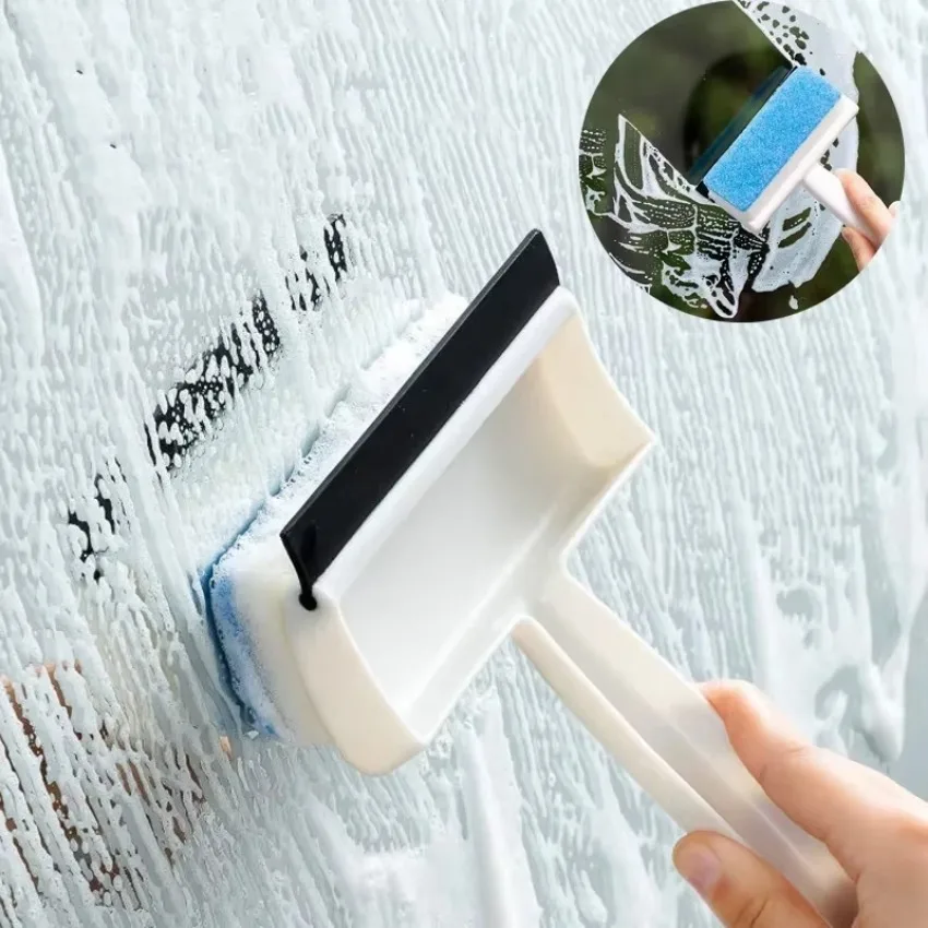 1Pcs Neue Bad Reinigung Pinsel Boden Fenster Schaber Schwamm Reinigung Spiegel Werkzeug Multi-zweck Dual Seitige Haushalts Glas wischer