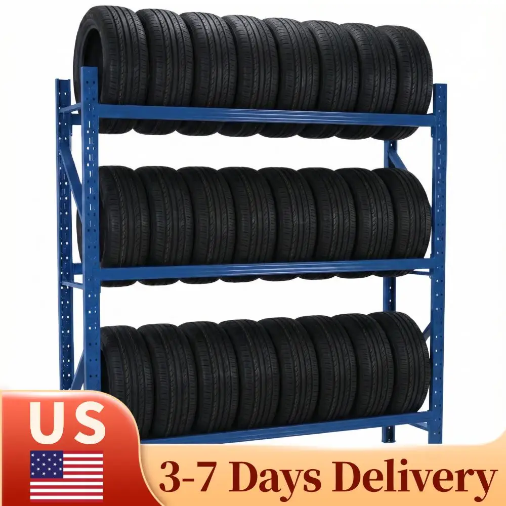 

Металлическая стойка для автомобильных шин, грузоподъемность 440 фунтов, промышленный стеллаж с прочной металлической рамой, подходит для автосервисов