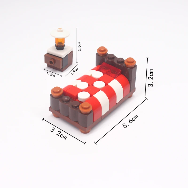 MOC-Bausteine, Möbel und Dekorationen für Wohnzimmer und Schlafzimmer – Bett, Bücherregal, Sofa, Computertisch, kleine Pflanzgefäße, Spielzeugmodelle. – Detail 36