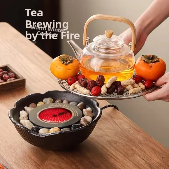 

Чайник из стекла большой емкости для плиты, чайный набор для заваривания чая на плите, для домашнего использования, сухого приготовления чая