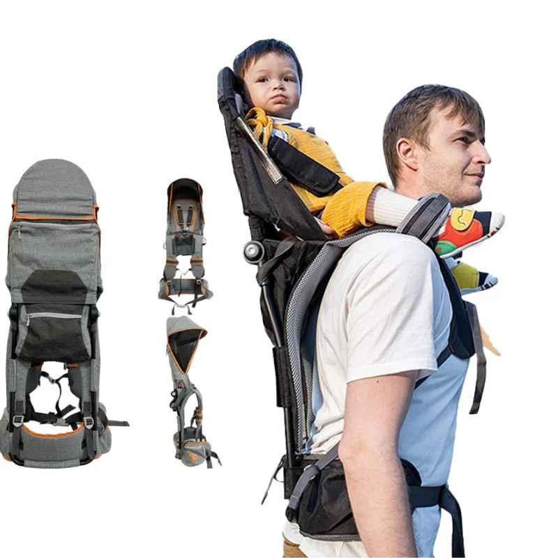 

Baby Hiking Backpack Carrier with Rain Cover Sun Shade Toddler Children Safe Backrest Shoulder Carrier for Baby 6month - 5year