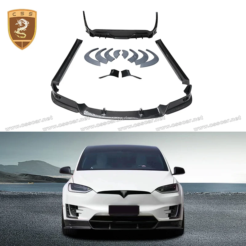 Car Fender Flare Wheel Arch Mudguard Eyebrow Side Skirt Bumper Lip Protector Bodykits For Tesal Model X upgrade TopC Style