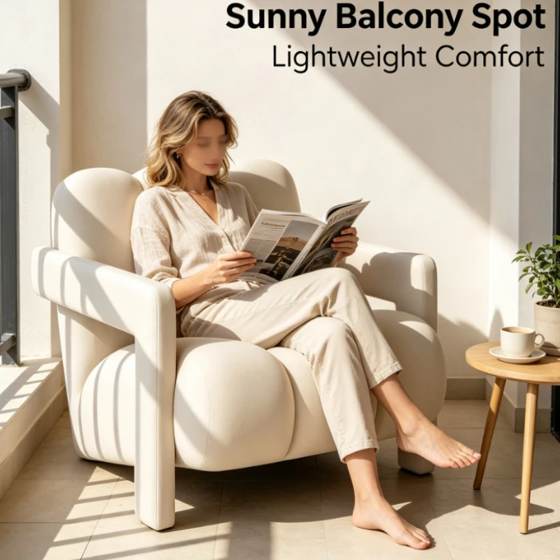Floor Lounger With Adjustable Backrest And Detachable Footrest For Bedroom And Balcony Nap Use