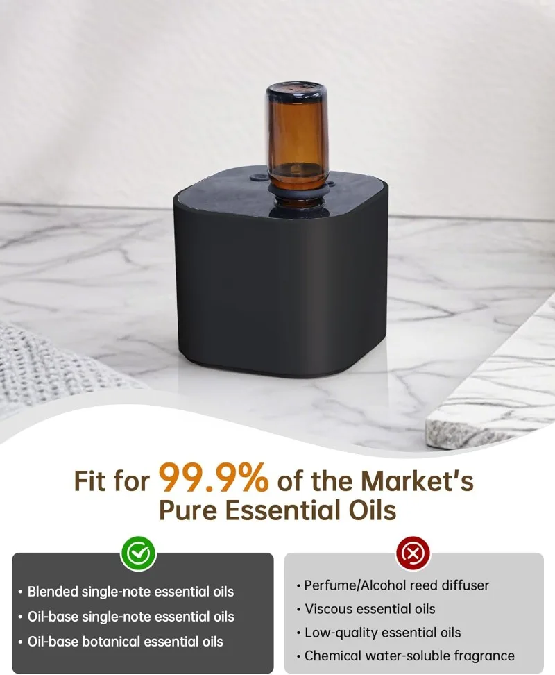 Waterless Essential Oil Diffuser Portable Room Fragrance Diffuser USB Rechargeable Professional Machine Electric Smell for Home