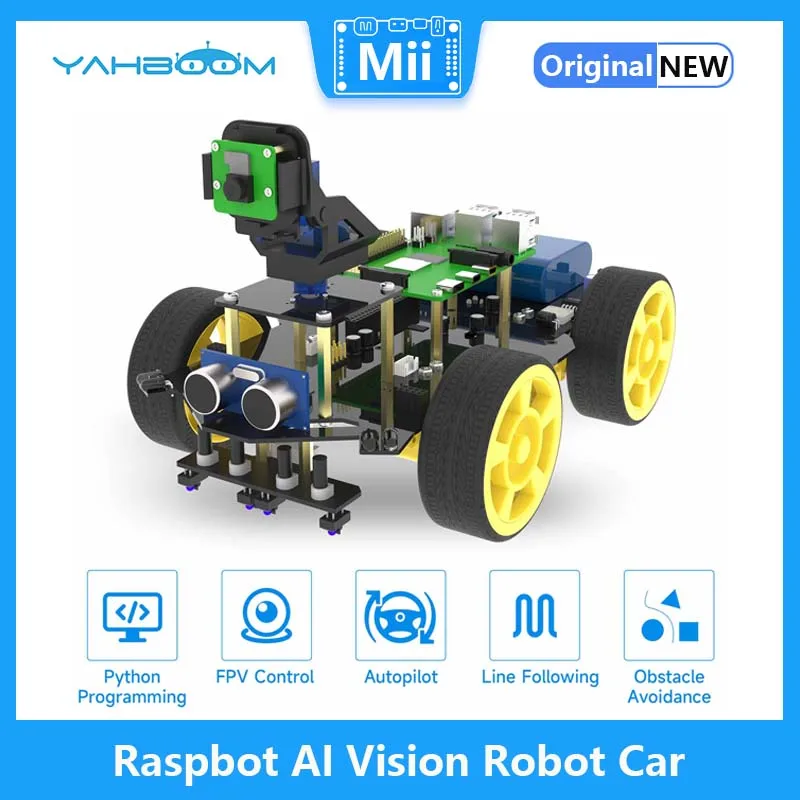 

Raspbot AI Vision Robot Programmable Car Kit with Camera for Raspberry Pi 4B 3B