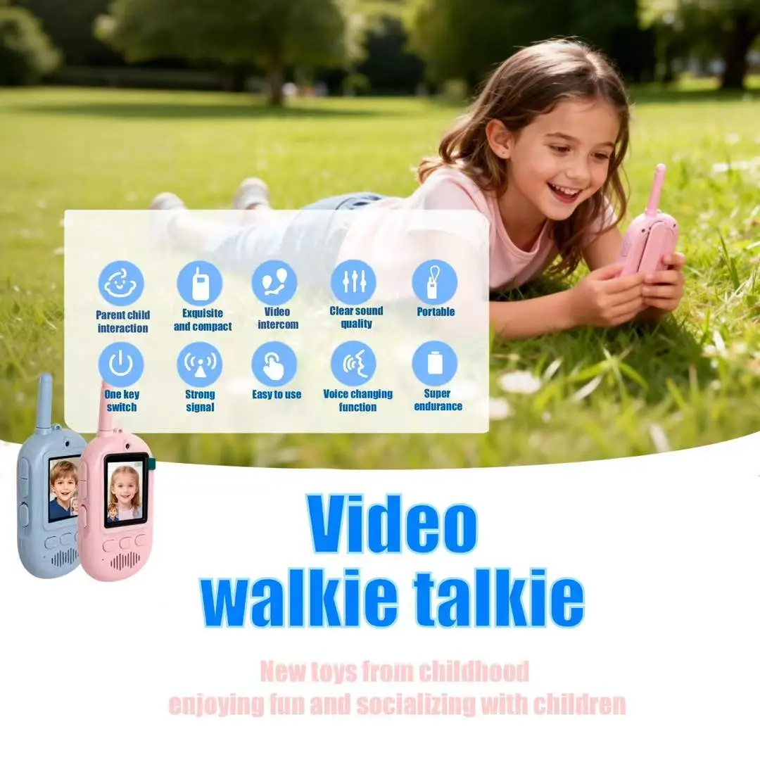 Children's Walkie-Talkie and Camera 2-in-1 Toy, High-Definition Photo and Video Recording, Parent-Child Outdoor Communication   Portable USB Charging Educational Toys