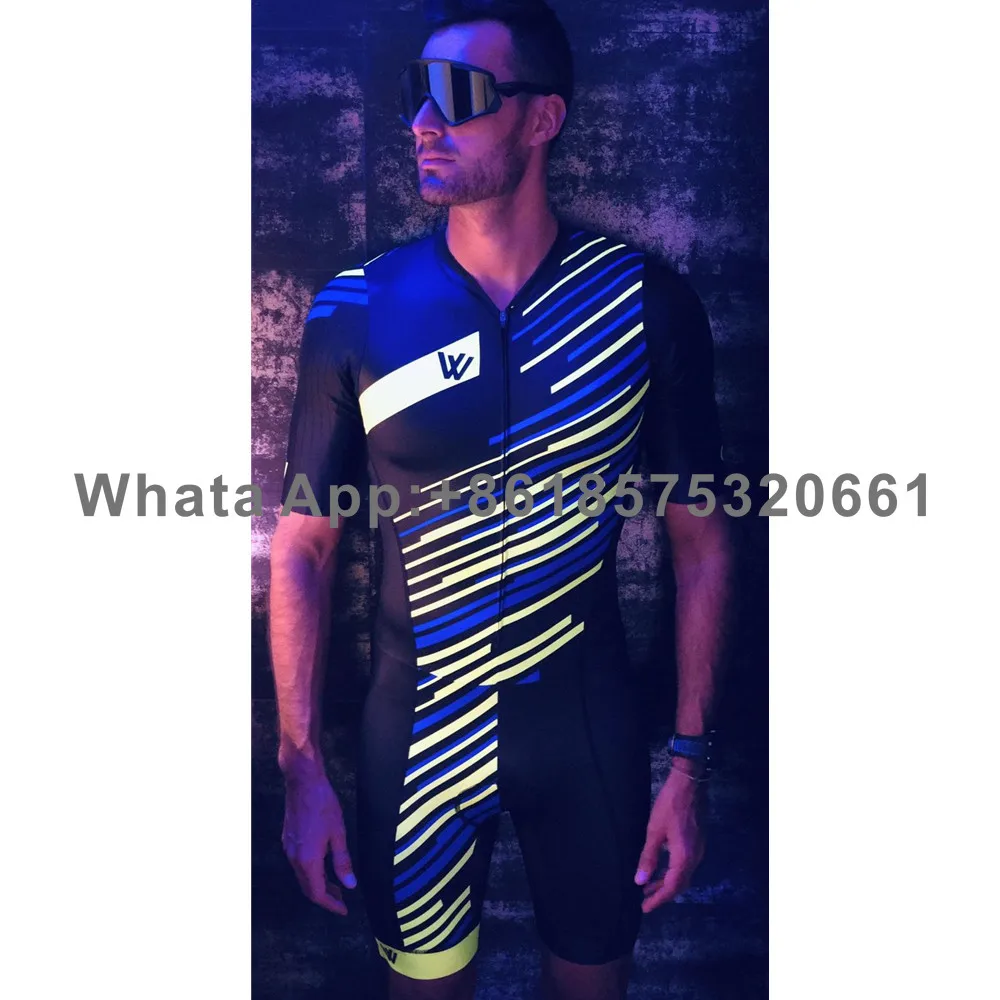 

New Man's Triathlon Trisuit Sgort Sleeve Skinsuit Breathable Clothing Swimming Cycling Running Wetsuit Competition Apparel