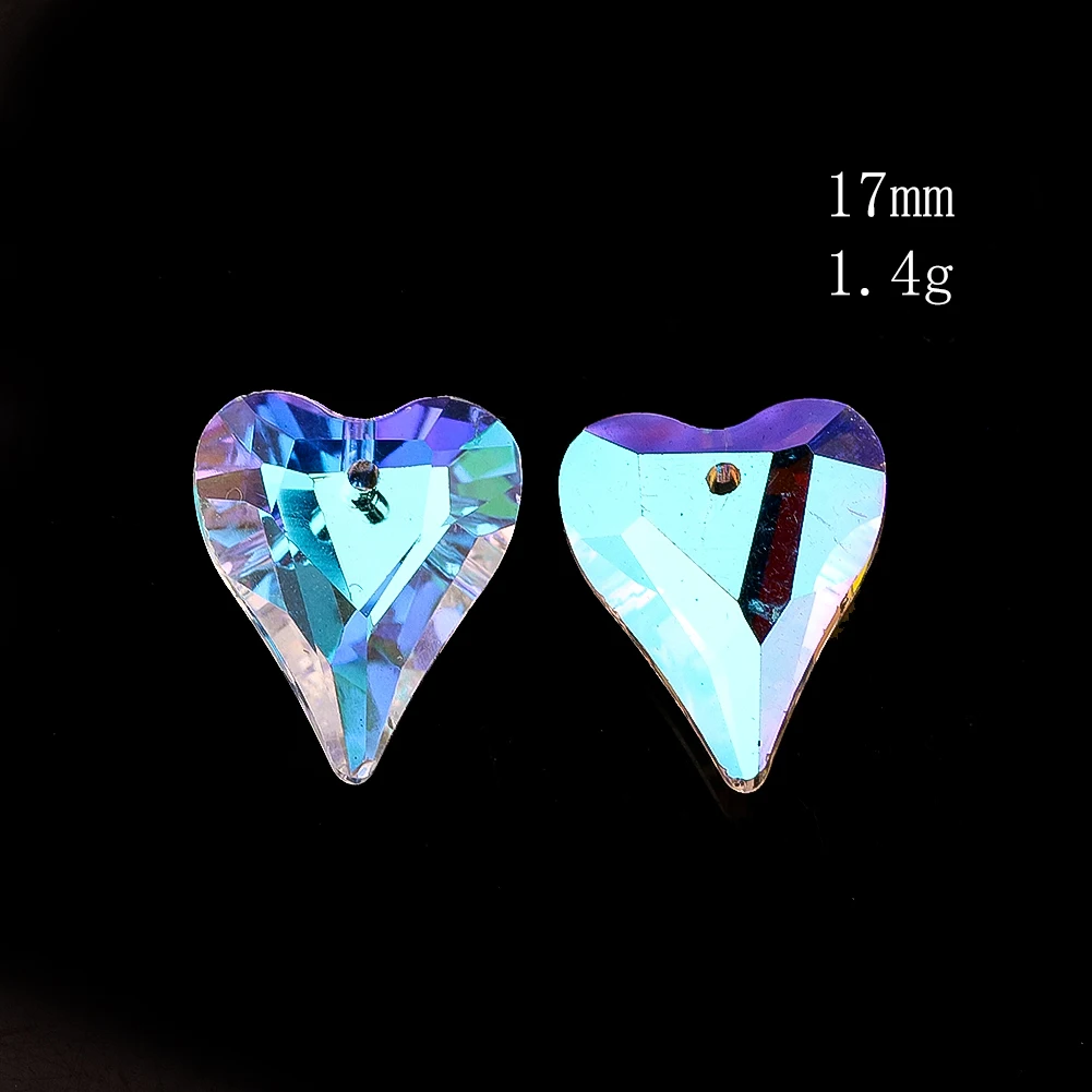 6pcs Heart Crystal Pendant Hanging Sun Catcher Glass Prism Charm Beads for DIY Craft Jewelry Necklace Earrings Making Home Decor