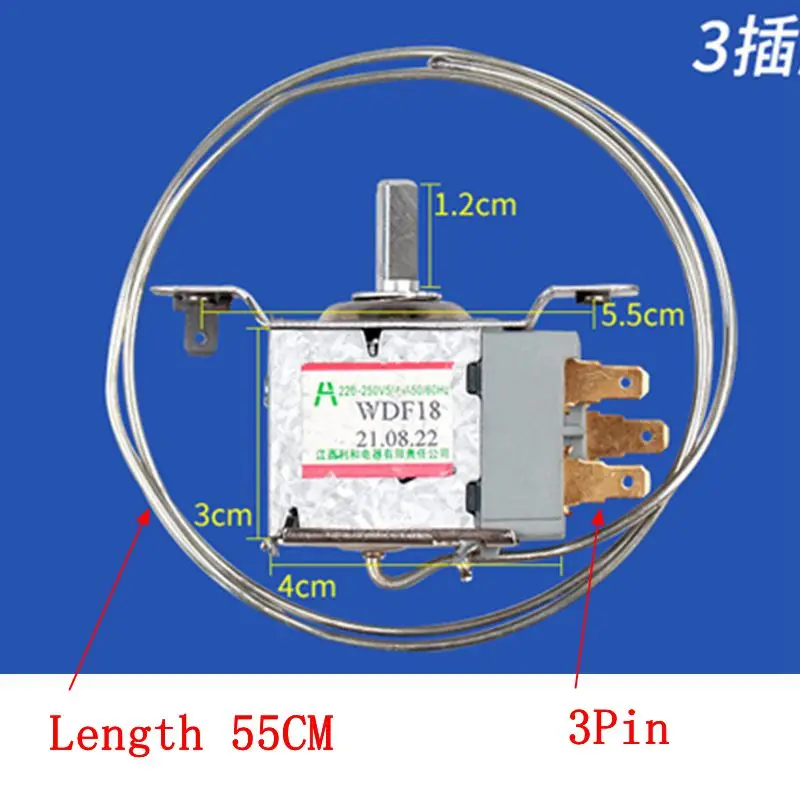 WDF18 3Pin الثلاجة ترموستات المنزلية المعدنية متحكم في درجة الحرارة أجزاء