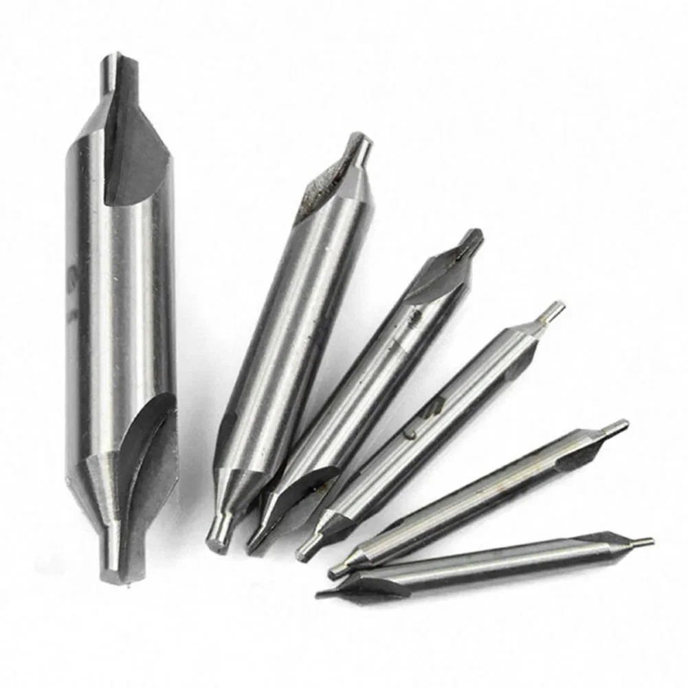 

6Pcs HSS Lathe Combined Tool Bit Countersink Drill Bit Tackle Center Spotting Milling Cutter Double Ended 5/3/2.5/2/1.5/1mm Tool