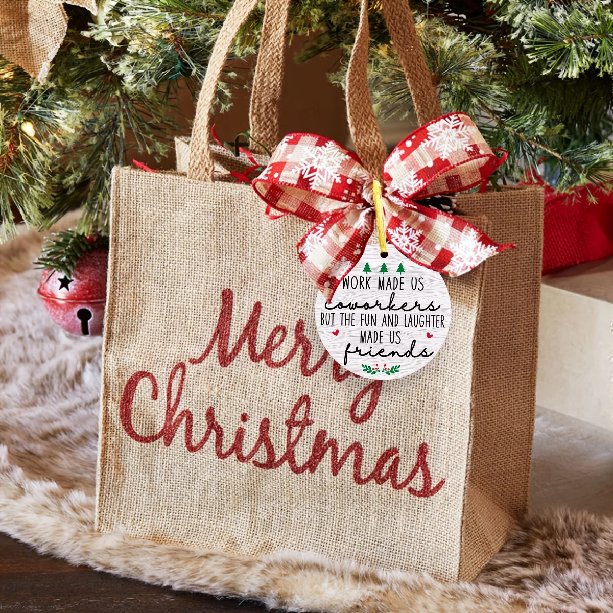 

2D самолет, 1 офисная дружба, рождественское украшение «Работа делает нас колегам...» «Друзья», украшение цитаты