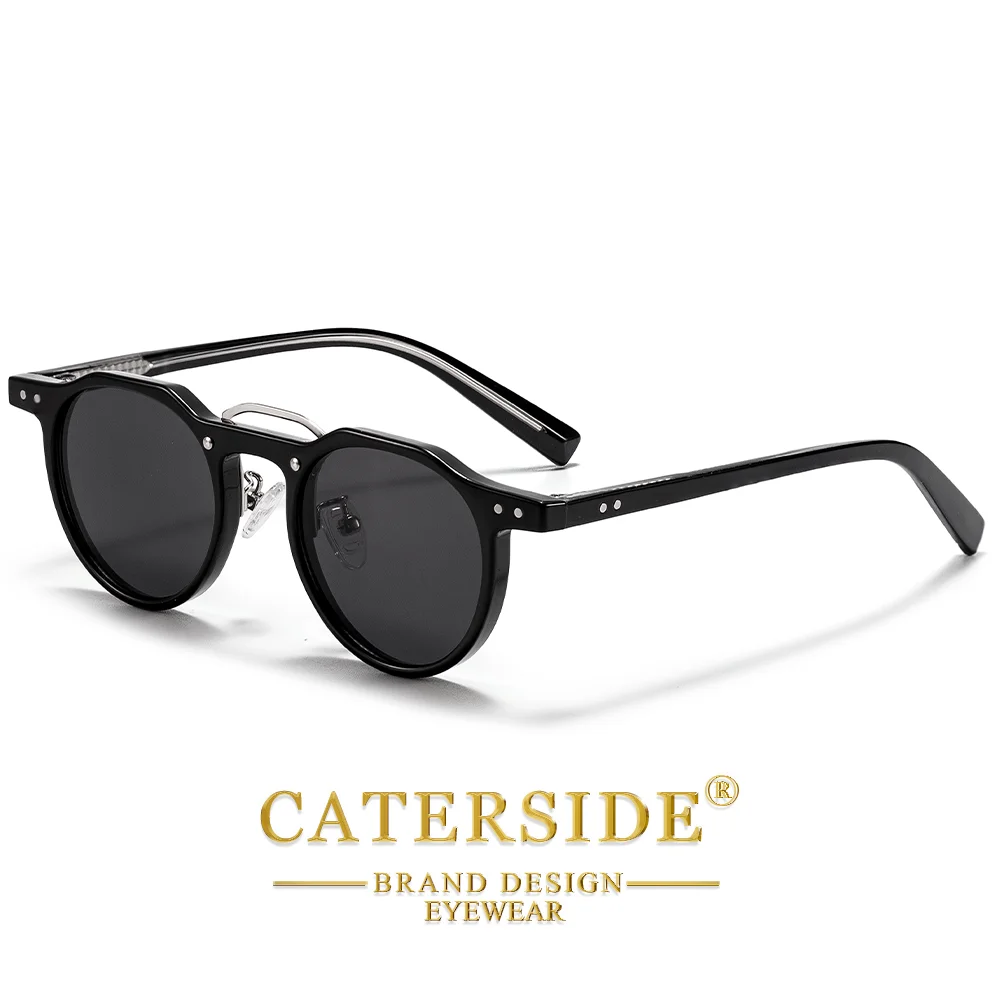 CATERSIDE Retro Punk Herren-Sonnenbrille, runde Sonnenbrille, für Damen, Outdoor, Party, Business, Festival, Geschenk, Brillen, UV400 – Detail 6