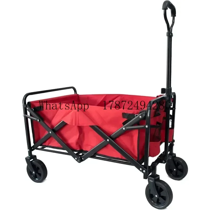 4 Wheel Foldable Outdoor Wagon Customizable Trailer Trolley Camping Shopping Beach Cart