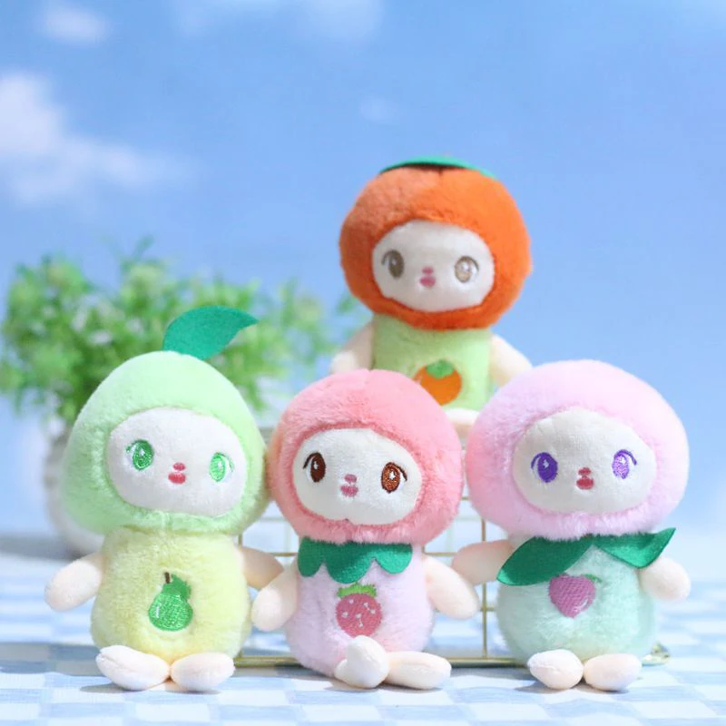 16cm Cute Fruit Hanging Foot Doll Pendant Plush Toys Cartoon Animal Plush Stuffed Dolls Bag Keychain Pendant Girl Small Gift