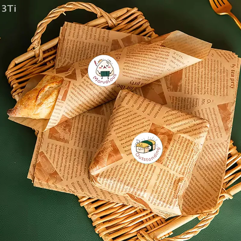 1Roll /500sheets Circular Cartoon Sushi Pattern Sticker Birthday Wedding Decor Sticker Baked Dessert Lunch Box Label Sticker