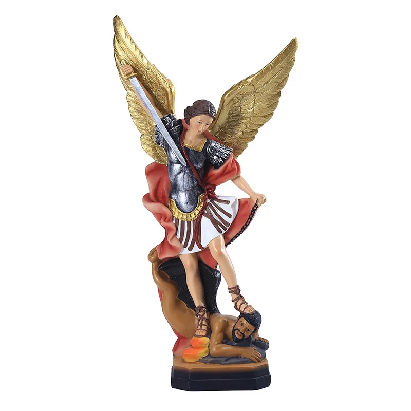 Cross-border supplier 31CM high classical killing demon St. Miller's angel statue ornament decorative resin handicraft