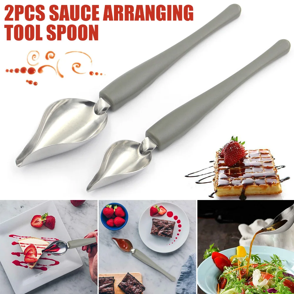 Chef Valon Sauce Plating Art Pencil Plate Dish Sauce Painting Pencil Coffee Art Draw Tool Spoon Stainless Steel New