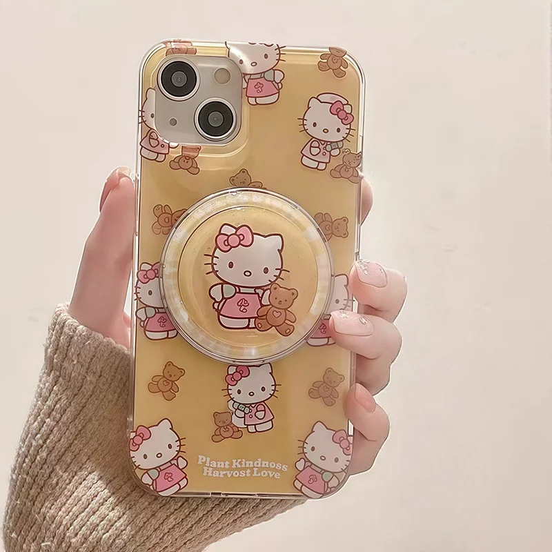 Custodia per telefono per IPhone 17 PRO 17 Air 16 15 14 Pro Max 16 Plus Cover Y2K Rosa Hello Kitty Magsafe Carica wireless Coreano Grip Tok