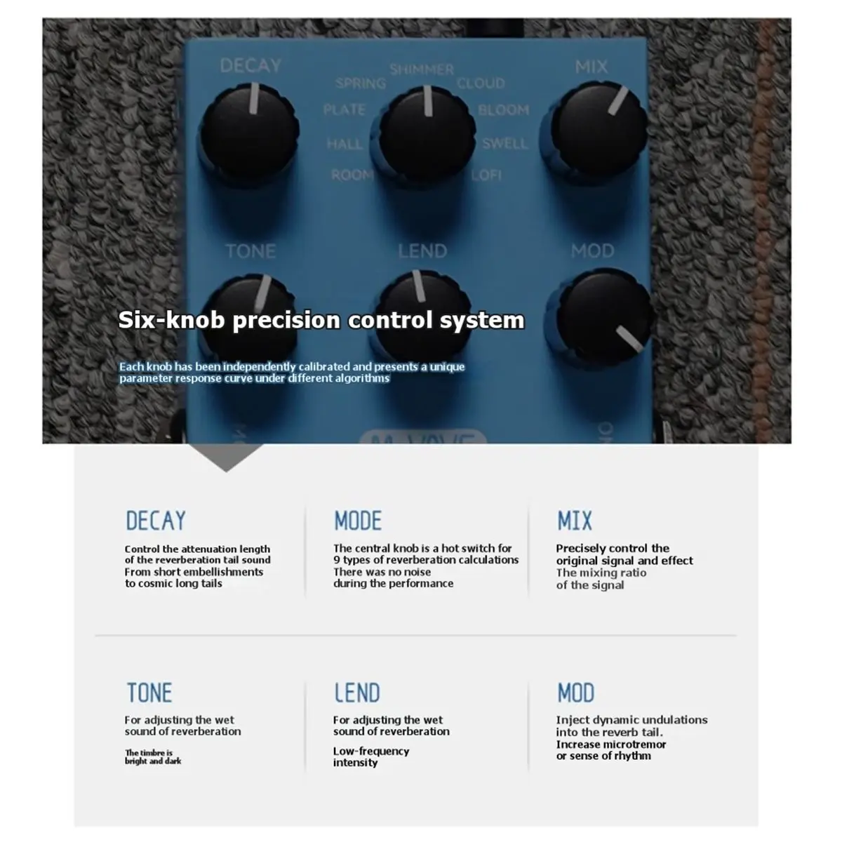 【~-nuevo-abhw】9-pedales-de-efectos-de-reverberacion-conmutables-entre-estereo-y-mono-para-guitarras-electricas-pedales-profesionales-de-un-solo-efecto-alimentacion-usb-cc