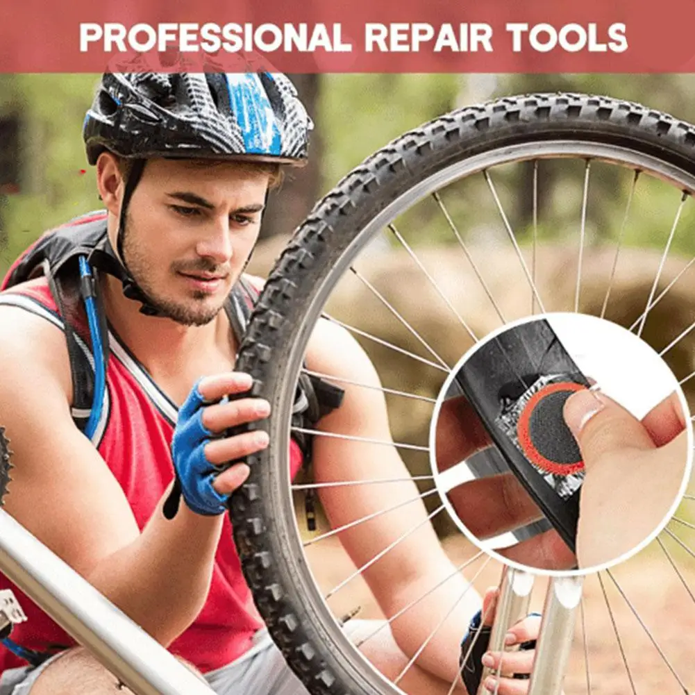 32pcs Bicycle Tire Repair Kits Tools Cycling Inner Tube Patching Tyre Filler Glue Free Cold Patch Sealant Fix Portable Tire Kit