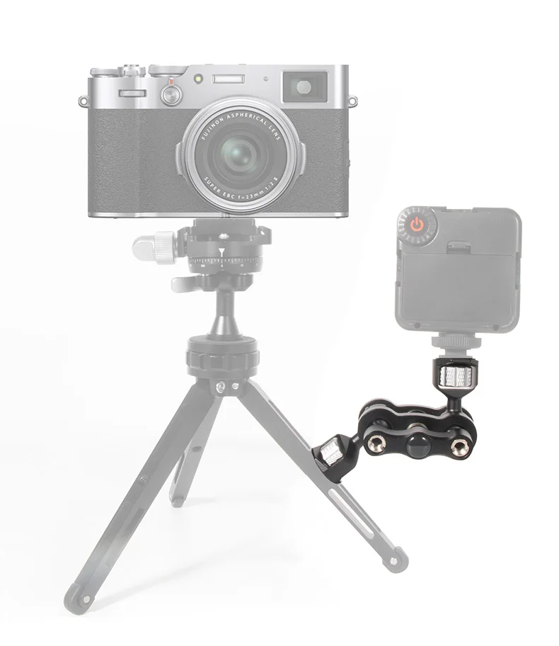 Universeller magischer Arm 360 ° Drehung Doppel kugelkopf 1/4 "Schraube magischer Arm für DSLR-Kamera käfig LED-Licht mikrofon Monitor halterung