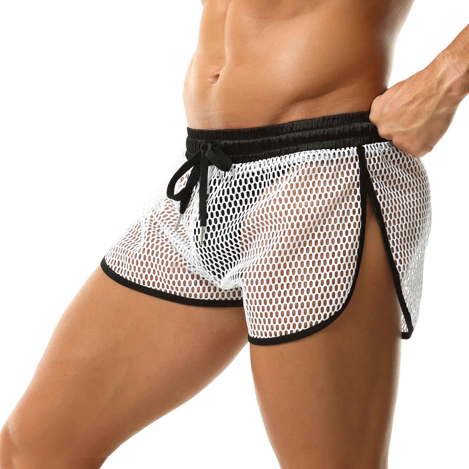 Man Sports Shorts Fitness Gyms Boxers Workout Breathable Mesh Net Quick Dry Beach Short Pants Men Sportswear