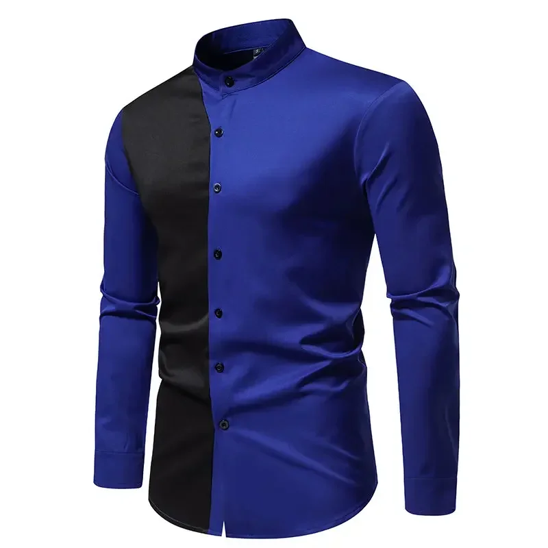 Luxury Clothes Men Blusas Estampadas Dress Shirt Patchwork Color Wedding Party Social Festival Hombre Steampunk Gentleman Shirts