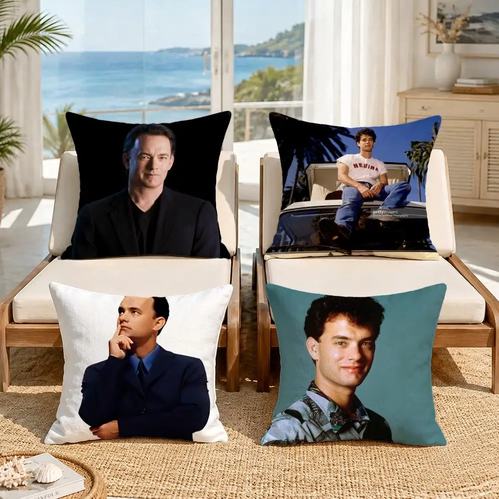 Celebrity Tom HanksS Cushion Cover Soft Pillow Cover Two‑Side Printing Throw Pillow Case for Sofa Pillowcase Home Decoration