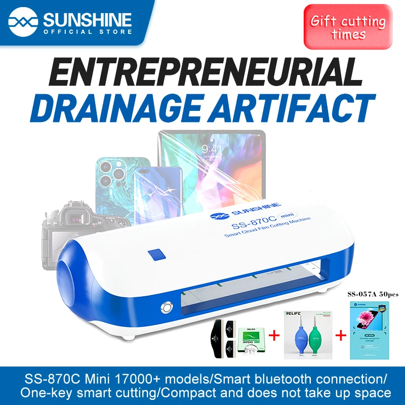 

SUNSHINE SS-870C Mini SS-057 Film Cutting Machine Intelligent Cloud Cutter Phone Screen Universal Flexible Hydrogel Film Slicing