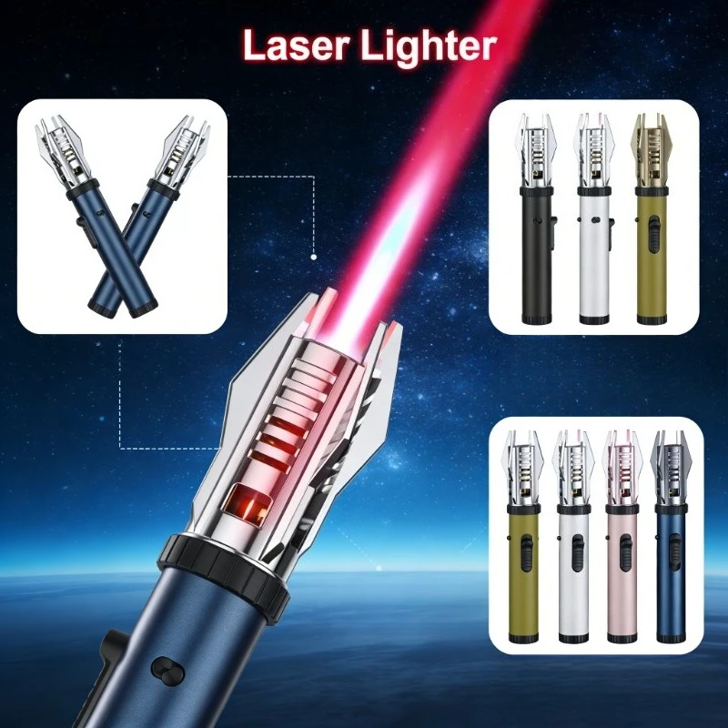 Planet Lightsaber Metal Torch Lighter - 360° Usable Windproof Butane Jet, Versatile Tool for BBQ, Welding & Cigar Enthusiasts