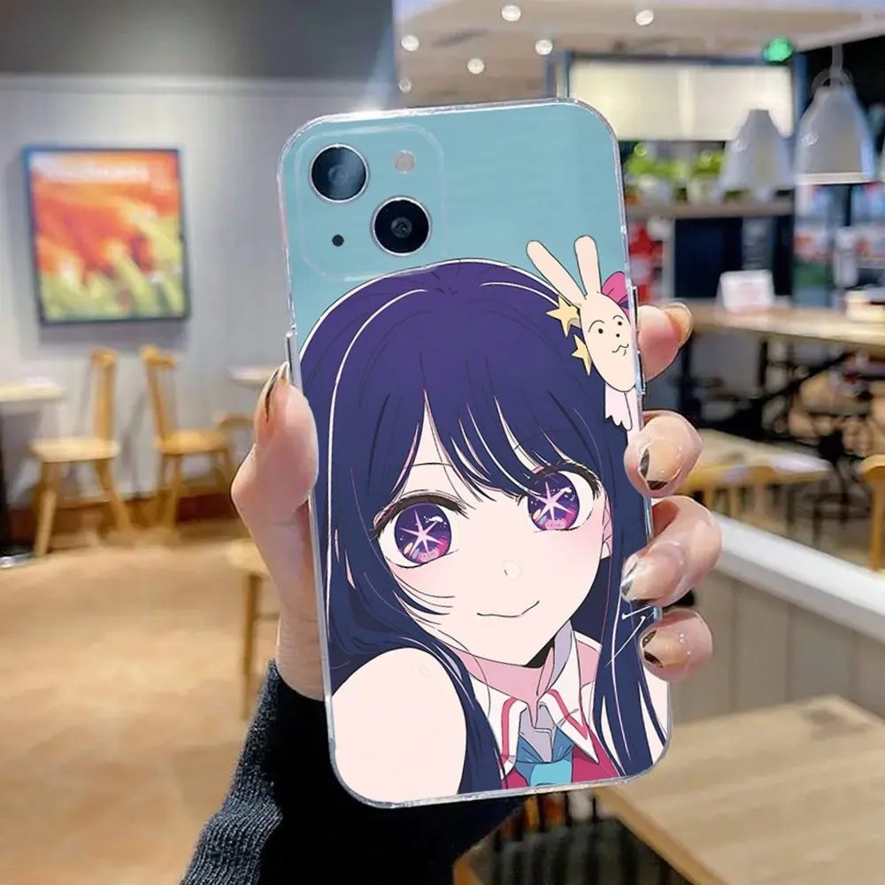 Anime Oshi no Ko Phone Case For iPhone 15,14,13,12,11 Plus,Pro,Max,XR,XS,X,7,8 Plus,SE,Mini Transparent Silicone Soft