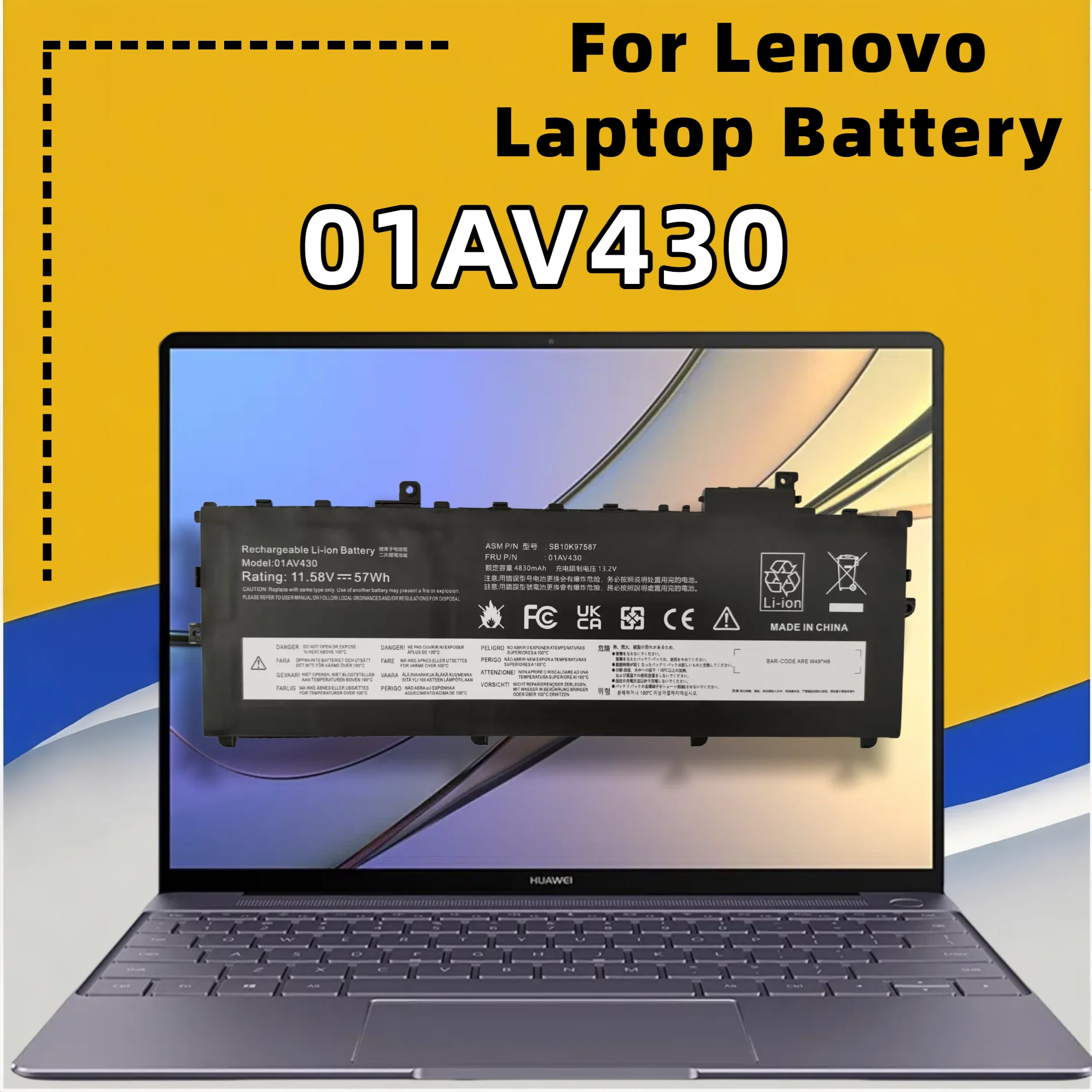 FRLESUI 01AV431 SB10K97587 01AV430 Battery For Lenovo Thinkpad X1 Carbon 5th 2017 6th 2018 Series 01AV429 SB10K97586 01AV494