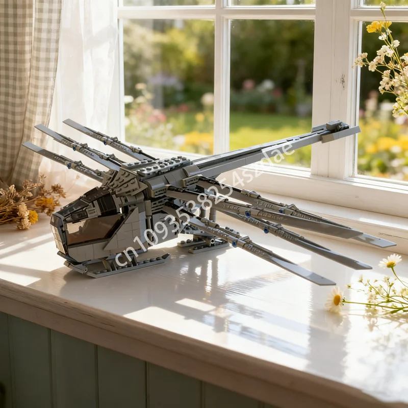 

523 шт. MOC DUNE орнитоптер со знаками, модель строительных блоков, игрушки, архитектура, сделай сам, творческая идея, Рождественский подарок, образовательный кирпич