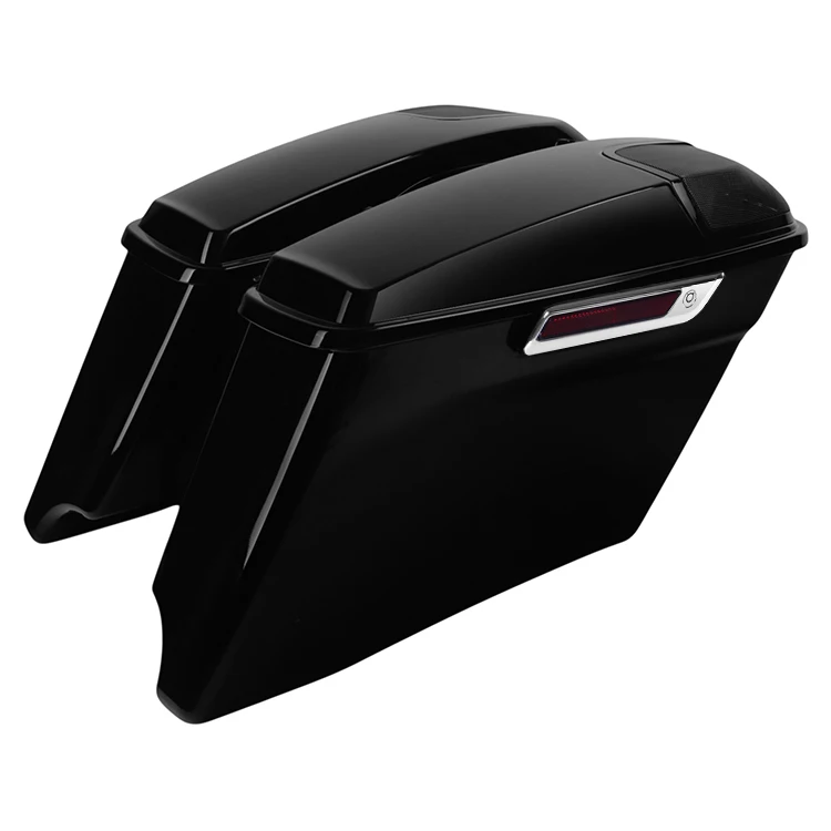 

4" Stretched Extended ABS Black W/5x7" Speaker Lids Luggage Hard Saddlebags Fit for Harley Touring CVO 2014-2023