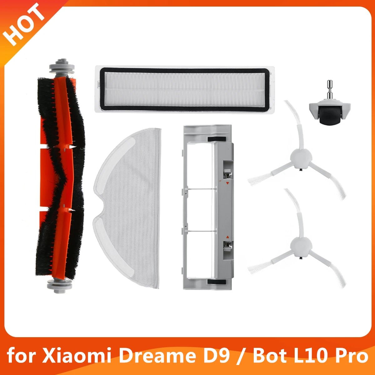 For Xiaomi Dreame D9 Bot L10 Pro Robot Accessories Vacuum Cleaner Replacement Main Side Brush Hepa Filter Wheel Brush Cover Mop