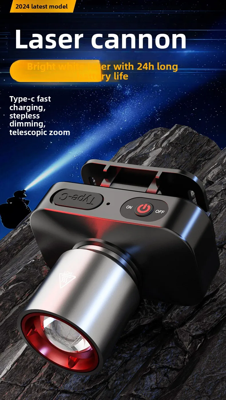 

Outdoor Bright Light Rechargeable Headlights, Built-in Batteries, Fishing Adventure Camping LED Lighting Fixtures