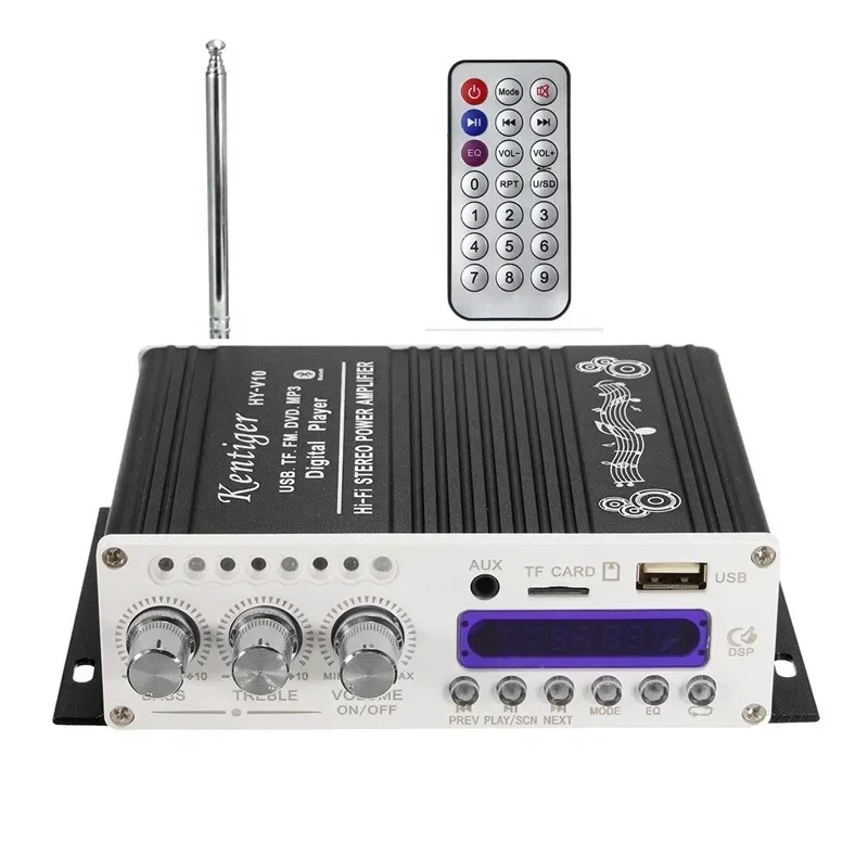 Kentiger V10 reproductor Digital estéreo Hi-Fi Clase AB amplificador Bluetooth Supergraves Control remoto altavoz de Audio inalámbrico para coche